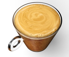 coffee cup with coffe isolated on white