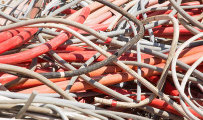 electrical wires and other lengths of copper wire in the dump of