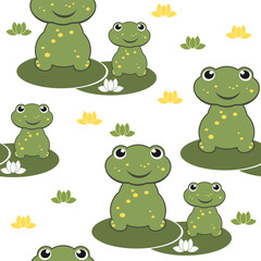 cartoon frog seamless background