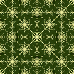 Seamless pattern on green background
