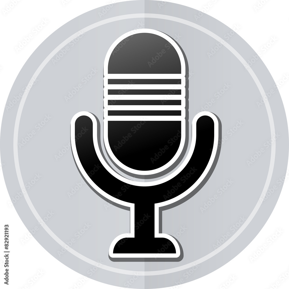 Wall mural microphone sticker icon