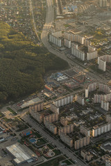 Cityscape from the airplane