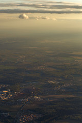 City landscape from the airplane
