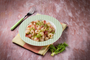 pasta with ham and fennel