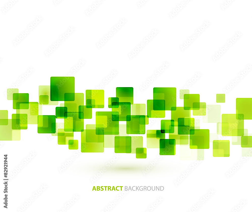 Poster green shiny squares technical background. vector