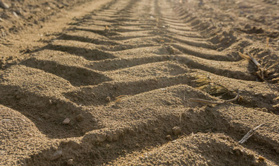 Tire footprint on the ground