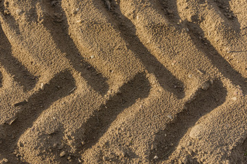 Tire footprint on the ground