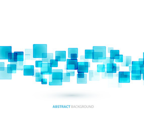 Blue shiny squares technical background. Vector 