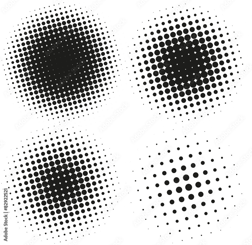 Poster Set of Abstract Halftone Design Elements