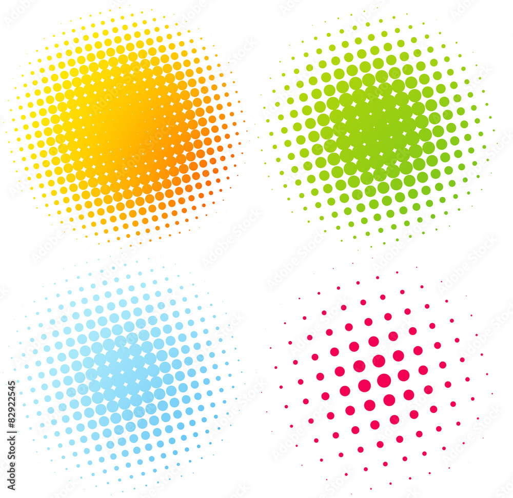 Poster Set of Abstract Halftone Design Elements