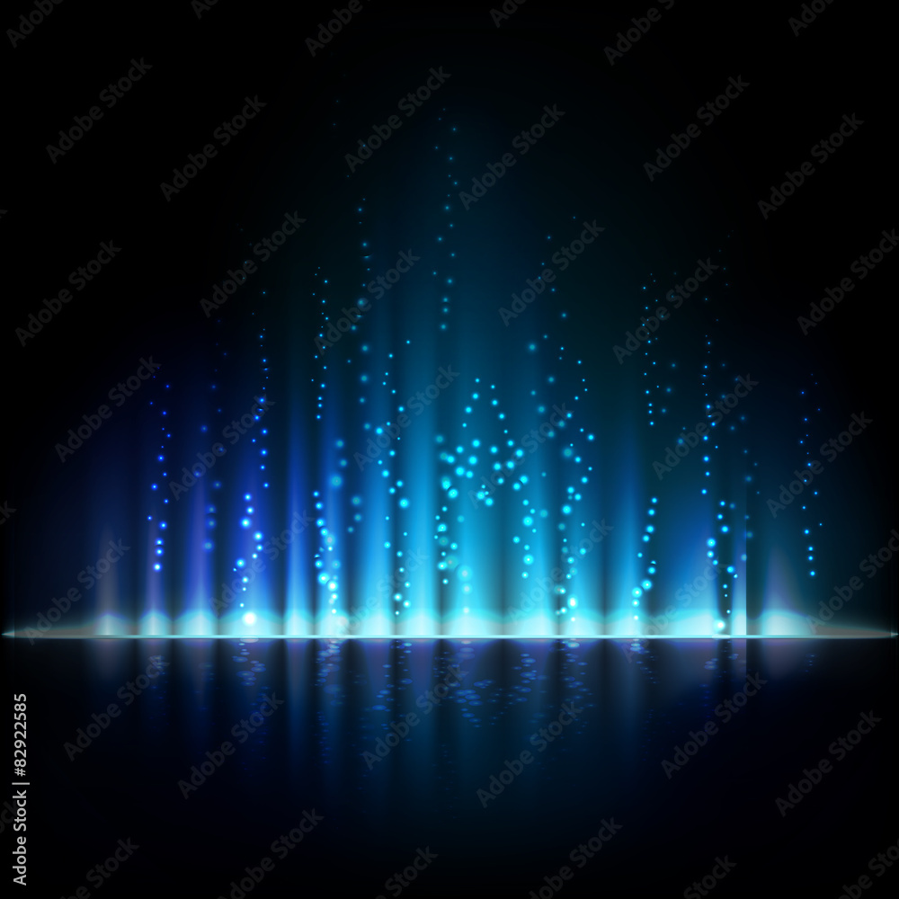 Poster blue aurora light. abstract vector backgrounds