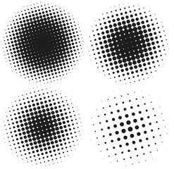 Set of Abstract Halftone Design Elements