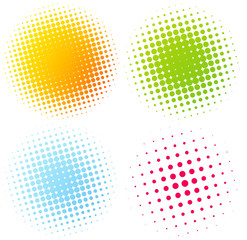 Set of Abstract Halftone Design Elements