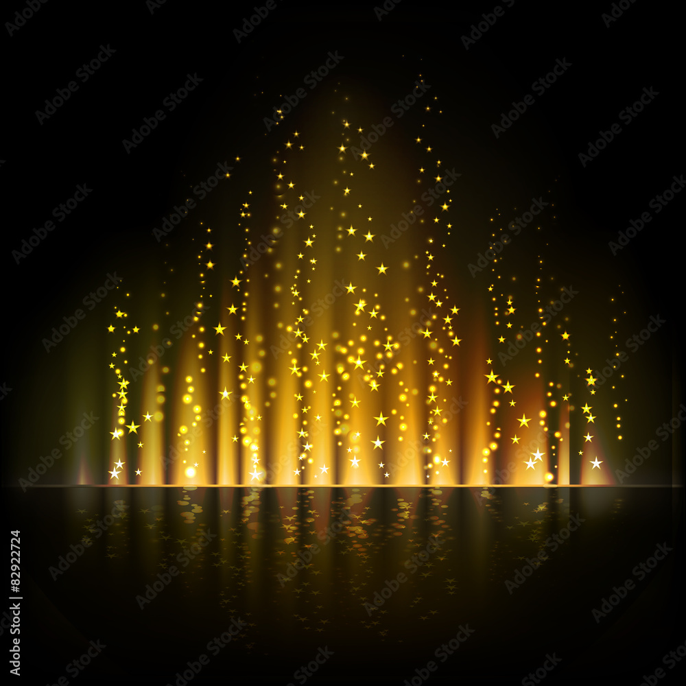 Poster gold aurora light. abstract vector backgrounds