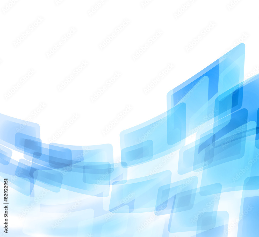 Poster blue shiny squares technical background. vector