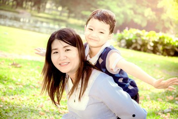Fototapeta premium happy family having fun.
