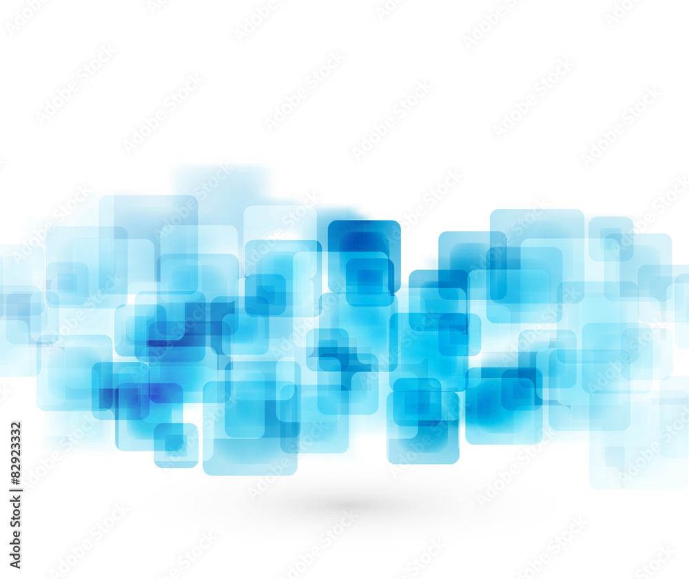 Poster blue shiny squares technical background. vector