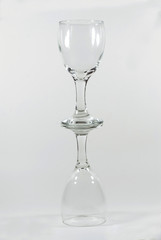  Empty wine glass. isolated on a white background