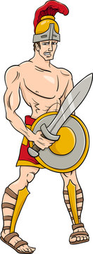 Greek God Ares Cartoon Illustration