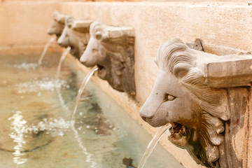 Fototapeta na wymiar The fountain in Piazza Palio , NAKORN RATCHASRIMA , Thailand
