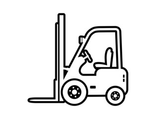 Forklift truck on white background