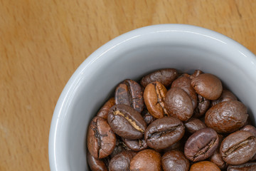 Cup of coffee seeds