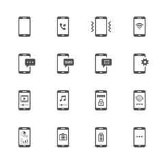 Phone Icons with White Background