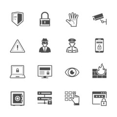 Security Icons with White Background