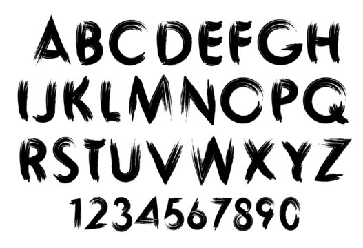 Vector alphabet typography set isolated on white.