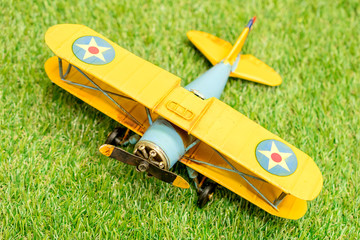 miniature airplane close up