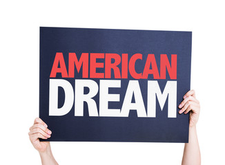 American Dream card isolated on white