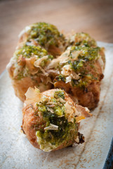 Fried Takoyaki balls dumpling - japanese food