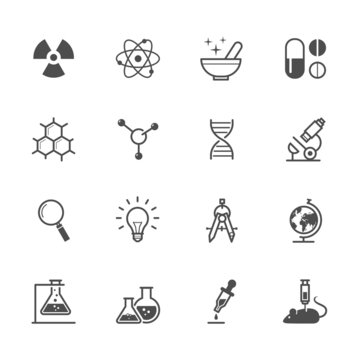 Space Icons with White Background