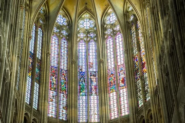 Photo sur Aluminium Monument Vitraux du coeur de la cathédrale St Pierre de Beauvais