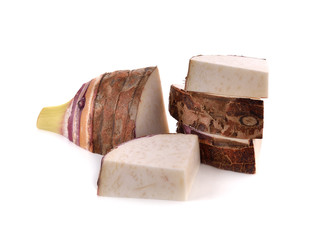 Taro on white background