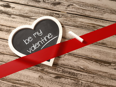 be my valentine Herz Tafel Grußkarte Botschaft