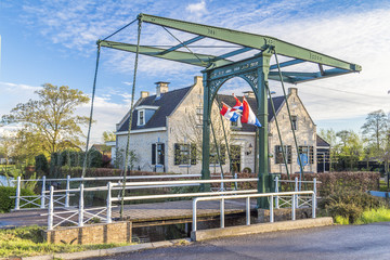 Classic  draw bridge in Holland, Netherlands