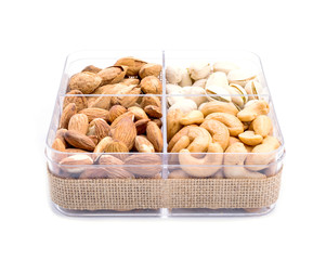 Assorted nuts in a box