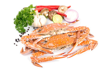 Crab steamed with vegetables