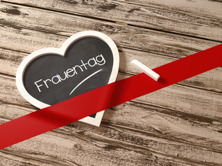Frauentag Herz Tafel Grußkarte Botschaft