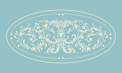 Vintage border frame with retro ornament pattern
