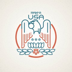Made in the USA Symbol with American flag and eagle  templates