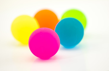 Rubber balls on white background