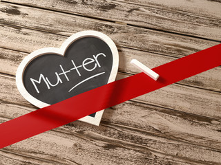 Mutter Herz Tafel Grußkarte Botschaft