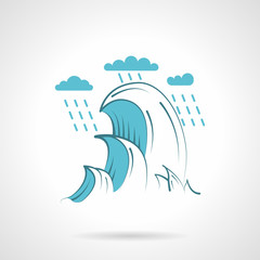 Sea waves flat vector icon