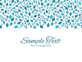 Vector blue mosaic texture horizontal border greeting card