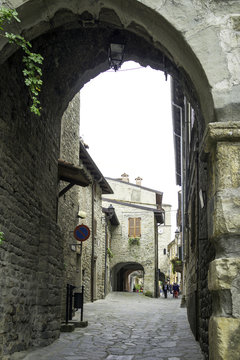 Varzi (PV), the old city centre. Color image