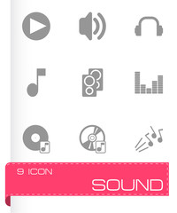Vector black sound icons set
