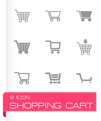 Vector shopping cart icon set