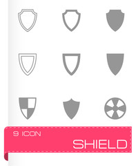 Vector shield icon set